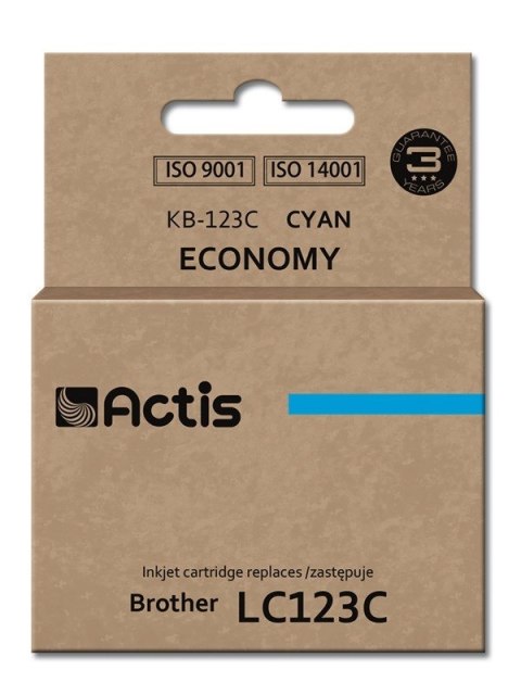 Actis KB-123C Tusz (zamiennik Brother LC123C/LC121C; Standard; 10 ml; niebieski) Actis KB-123C Tusz (zamiennik Brother LC123C/LC121C; Standard; 10 ml; niebieski)