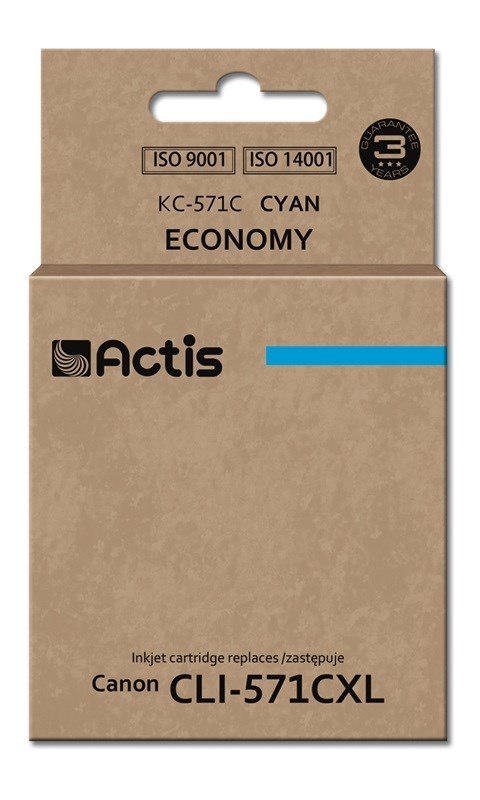 Actis KC-571C Tusz (zamiennik Canon CLI-571C; Standard; 12 ml; niebieski) Actis KC-571C Tusz (zamiennik Canon CLI-571C; Standard; 12 ml; niebieski)