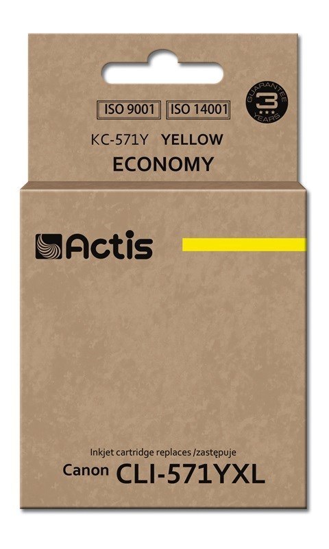 Actis KC-571Y Tusz (zamiennik Canon CLI-571Y; Standard; 12 ml; żółty) Actis KC-571Y Tusz (zamiennik Canon CLI-571Y; Standard; 12 ml; żółty)