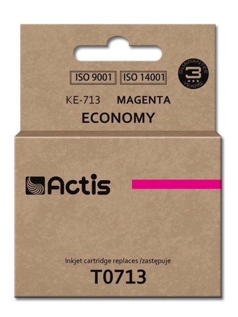Actis KE-713 Tusz (zamiennik Epson T0713, T0893, T1003; Standard; 13.5 ml; purpurowy) Actis KE-713 Tusz (zamiennik Epson T0713, T0893, T1003; Standard; 13.5 ml; purpurowy)
