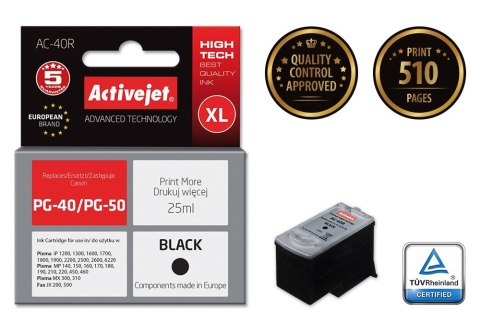 Activejet AC-40R Tusz (zamiennik Canon PG-40; Premium; 25 ml; czarny) Activejet AC-40R Tusz (zamiennik Canon PG-40; Premium; 25 ml; czarny)