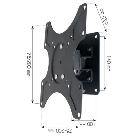 TECHLY UCHWYT ŚCIENNY TV LED/LCD 17-37 CALI 25KG O