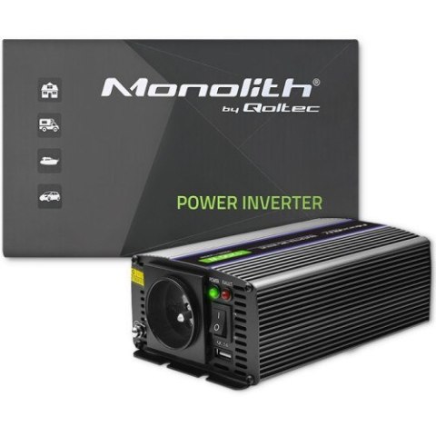 QOLTEC PRZETWORNICA NAPIĘCIA MONOLITH 1200 MS WAVE | 12V NA 230V | 600/1200W | USB