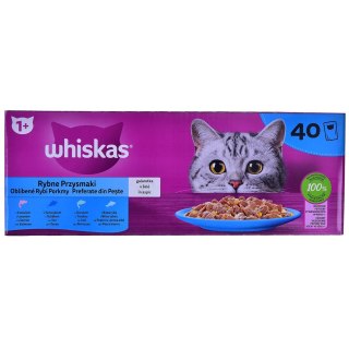 WHISKAS Rybne przysmaki w galaretce - mokra karma dla kota - 40x85 g