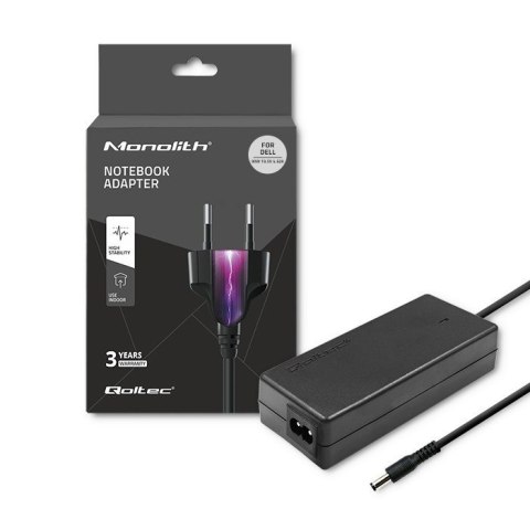 Zasilacz Qoltec 51516.90W do notebooka DELL (19,5 V; 4,62 A; 90W; 4.5 mm x 3 mm)