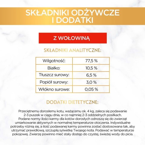 PURINA Gourmet Gold Mus z wołowiną - mokra karma dla kota - 85 g