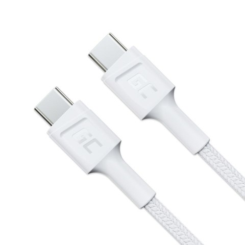 GREEN CELL KABEL KABGC30W GC POWERSTREAM USB-C - USB-C 120CM, POWER DELIVERY 60W, ULTRA CHARGE, QC 3.0, BIAŁY GREEN CELL KABEL KABGC30W GC POWERSTREAM USB-C - USB-C 120CM, POWER DELIVERY 60W, ULTRA CHARGE, QC 3.0, BIAŁY