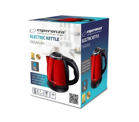 ESPERANZA CZAJNIK ELEKTRYCZNY PARANA 1.0 L CZERWONY EKK128R ESPERANZA CZAJNIK ELEKTRYCZNY PARANA 1.0 L CZERWONY EKK128R