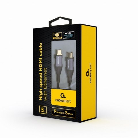 Kabel GEMBIRD seria premium CCBP-HDMI-5M (HDMI M - HDMI M; 5m; kolor czarny)