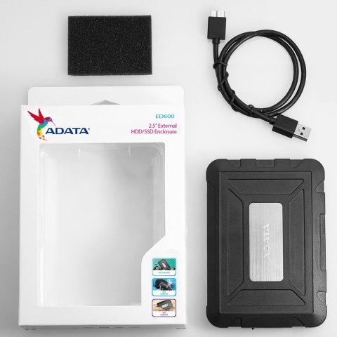 Kieszeń ADATA ED600 AED600-U31-CBK (2.5"; USB 3.1; Tworzywo sztuczne; kolor czarny) Kieszeń ADATA ED600 AED600-U31-CBK (2.5"; USB 3.1; Tworzywo sztuczne; kolor czarny)