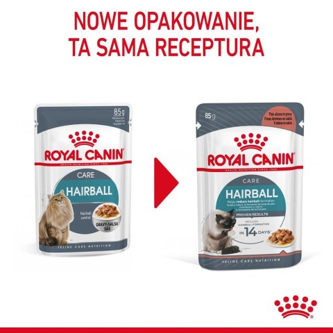 ROYAL CANIN FCN Hairball Care w sosie - mokra karma dla kota dorosłego - 12x85g