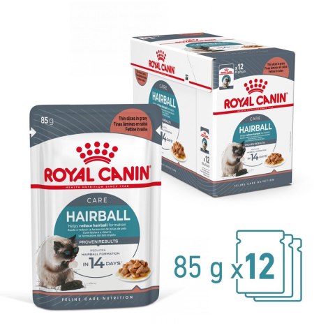 ROYAL CANIN FCN Hairball Care w sosie - mokra karma dla kota dorosłego - 12x85g