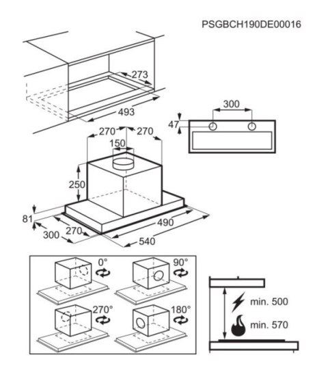 Okap podszafkowy, wkład do zabudowy ELECTROLUX LFG716R Okap podszafkowy, wkład do zabudowy ELECTROLUX LFG716R