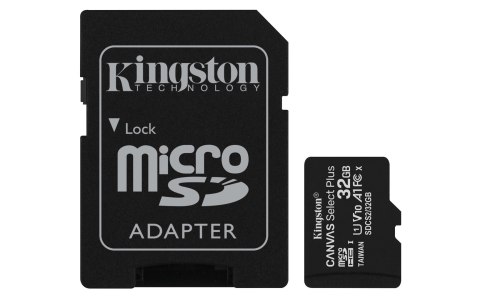 Karta pamięci z adapterem Kingston Canvas Select Plus SDCS2/32GB (32GB; Class 10, Class U1, V10; + adapter) Karta pamięci z adapterem Kingston Canvas Select Plus SDCS2/32GB (32GB; Class 10, Class U1, V10; + adapter)