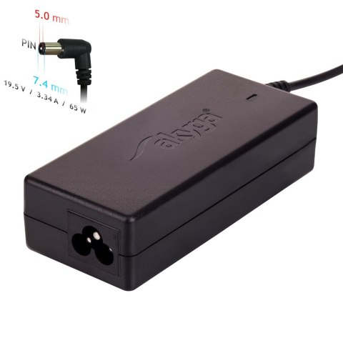 Zasilacz sieciowy Akyga AK-ND-05 do notebooka DELL (19,5 V; 3,34 A; 65W; 7.4 mm x 5 mm) Zasilacz sieciowy Akyga AK-ND-05 do notebooka DELL (19,5 V; 3,34 A; 65W; 7.4 mm x 5 mm)
