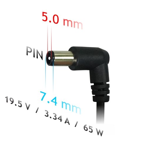 Zasilacz sieciowy Akyga AK-ND-05 do notebooka DELL (19,5 V; 3,34 A; 65W; 7.4 mm x 5 mm) Zasilacz sieciowy Akyga AK-ND-05 do notebooka DELL (19,5 V; 3,34 A; 65W; 7.4 mm x 5 mm)