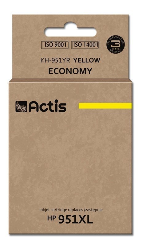 Actis KH-951YR Tusz (zamiennik HP 951XL CN048AE; Standard; 25 ml; żółty) Actis KH-951YR Tusz (zamiennik HP 951XL CN048AE; Standard; 25 ml; żółty)