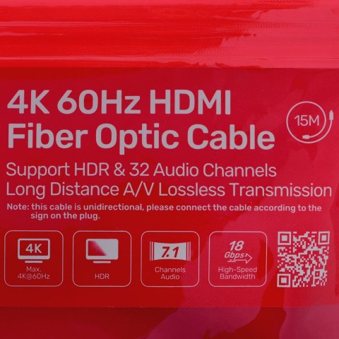 UNITEK KABEL OPTYCZNY HDMI 2.0 Active Optical Cable 4K 60HZ 15M