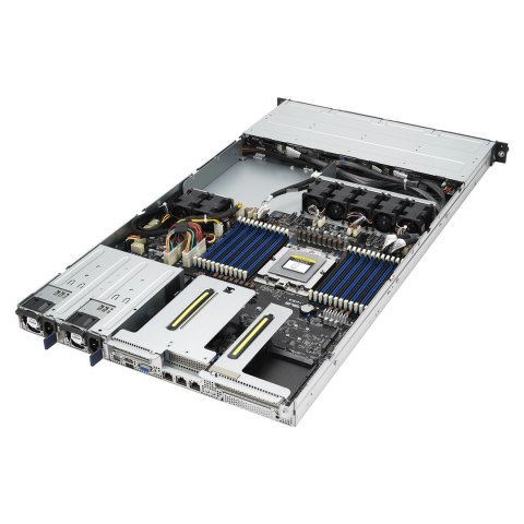 Platforma Asus Rack (1U) RS500A-E12-RS4U AMD Epyc 9004 (4x Nvme, 2xM.2, 2xGPU, 2x1Gbe, IPMI, 1+1 800W)