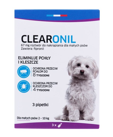 FRANCODEX Clearonil Małe psy - krople przeciw kleszczom i pchłom dla psa - 3x67 mg FRANCODEX Clearonil Małe psy - krople przeciw kleszczom i pchłom dla psa - 3x67 mg