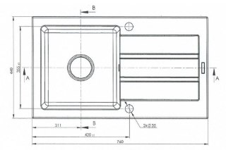 Zlewozmywak granitowy jednokomorowy z ociekaczem Maidsinks 76x44 1B 1D szary beton (Pyragranit; kolor szary)