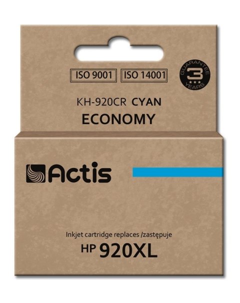 Actis KH-920CR Tusz (zamiennik HP 920 XL CD972AE; Standard; 12 ml; niebieski) Actis KH-920CR Tusz (zamiennik HP 920 XL CD972AE; Standard; 12 ml; niebieski)