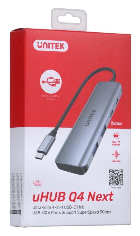 UNITEK HUB USB-C 3.1, 2X USB-A, 2X USB-C, 5 GBPS UNITEK HUB USB-C 3.1, 2X USB-A, 2X USB-C, 5 GBPS