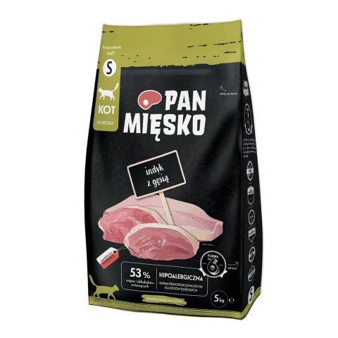 Pan Mięsko Karma sucha dla kota Indyk z gęsią (dorosły) chrupki S 5kg Pan Mięsko Karma sucha dla kota Indyk z gęsią (dorosły) chrupki S 5kg