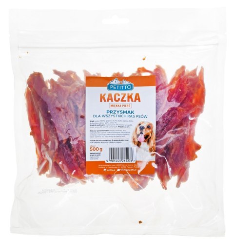 PETITTO Miękkie piersi z kaczki - przysmak dla psa - 500 g PETITTO Miękkie piersi z kaczki - przysmak dla psa - 500 g