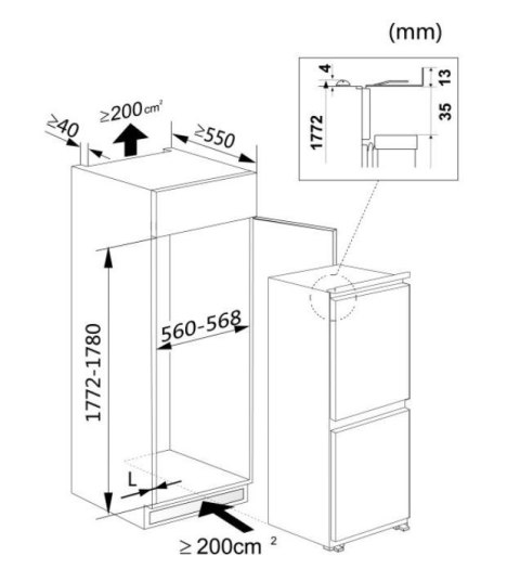 Chłodziarka do zabudowy MPM-240-FFH-01/A Chłodziarka do zabudowy MPM-240-FFH-01/A