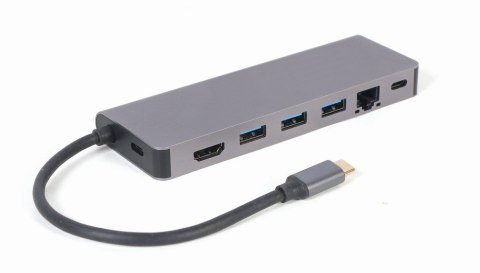GEMBIRD MULTI ADAPTER USB TYP-C 5W1 HUB, HDMI, CZYTNIK KART, LAN, PD - 100W) GEMBIRD MULTI ADAPTER USB TYP-C 5W1 HUB, HDMI, CZYTNIK KART, LAN, PD - 100W)