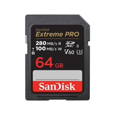KARTA SANDISK EXTREME PRO SDXC 64GB 280/100 MB/s V60 UHS-II KARTA SANDISK EXTREME PRO SDXC 64GB 280/100 MB/s V60 UHS-II