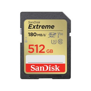 KARTA SANDISK EXTREME SDXC 512 GB 180/130 MB/s C10 V30 UHS-I U3