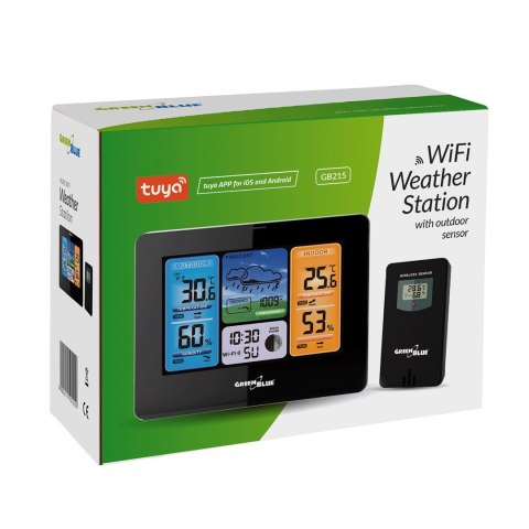 GREENBLUE STACJA POGODOWA WIFI, ZGODNA Z TUYA GB21 GREENBLUE STACJA POGODOWA WIFI, ZGODNA Z TUYA GB21