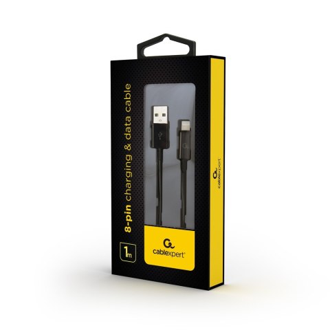 Kabel GEMBIRD CC-USB2-AMLM-1M (USB 2.0 M - Lightning M; 1m; kolor czarny)