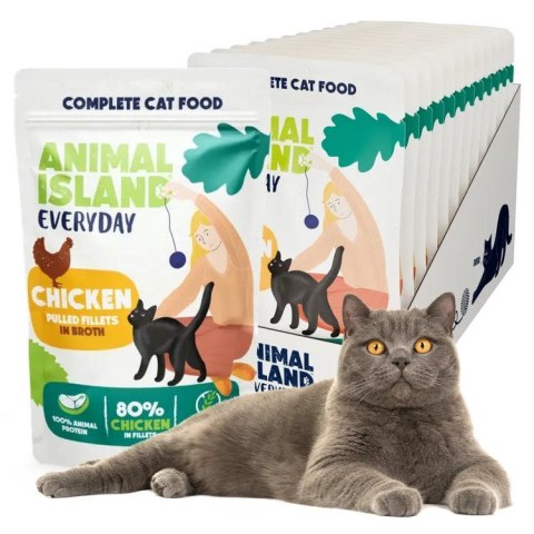 ANIMAL ISLAND Kurczak w filecie - Karma mokra dla kotów - 12x85g ANIMAL ISLAND Kurczak w filecie - Karma mokra dla kotów - 12x85g