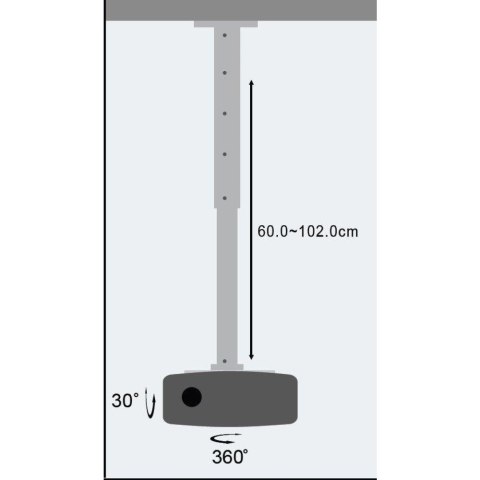 TECHLY UCHWYT SUFITOWY DO PROJEKTORA 60-102CM 15KG