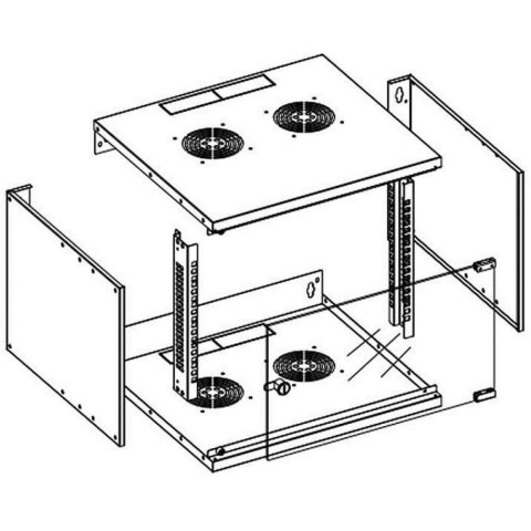 TECHLY SZAFKA WISZĄCA ECO 19 6U/450MM ZMONTOWANA C