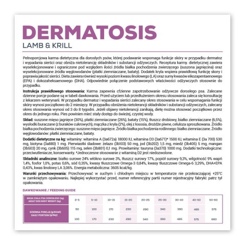 VetExpert Veterinary Diet Dermatosis dog Lamb&Krill 12kg VetExpert Veterinary Diet Dermatosis dog Lamb&Krill 12kg
