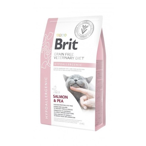 BRIT Grain Free Vet Diets Cat Hypoallergenic Łosoś & Groszek - sucha karma dla kota - 2 kg (WYPRZEDAŻ)