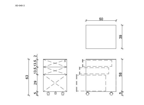 Kontener metalowy z zamkiem XD-040-3 Czarny