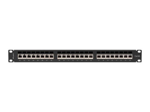 LANBERG PATCH PANEL 24 PORT 1U 19" KAT.6A FTP CZARNY PPSA-1024-B