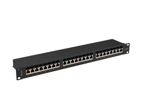 LANBERG PATCH PANEL 24 PORT 1U 19" KAT.6A FTP CZARNY PPSA-1024-B