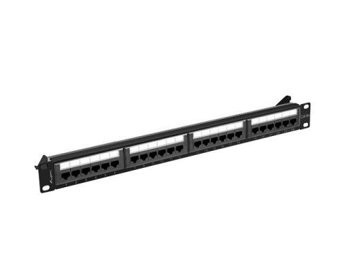 LANBERG PATCH PANEL 24 PORT 1U 19" KAT.6A UTP CZARNY PPUA-1024-B