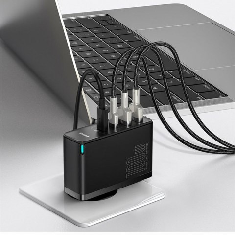 BASEUS ŁADOWARKA SIECIOWA 2X USB+2X USB-C (CZARNA)