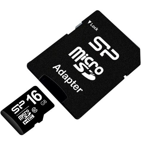 Karta pamięci Silicon Power microSDHC 16GB Class 10 + ADAPTER microSD-SD (SP016GBSTH010V10SP)