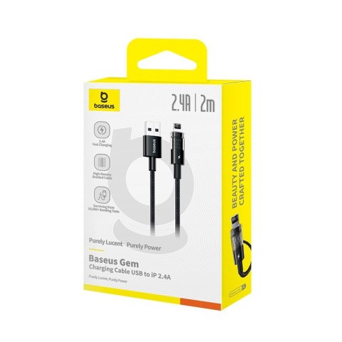 Kabel Baseus Gem Typ C 2.4A 2m (czarny)