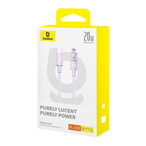 Kabel Baseus Gem USB C-IP 20W 2m (fioletowy) Kabel Baseus Gem USB C-IP 20W 2m (fioletowy)