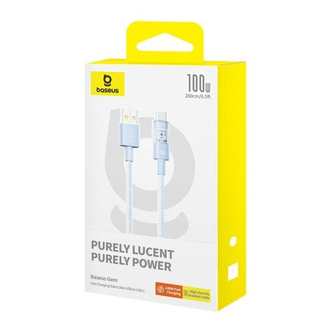 Kabel Baseus Gem USB-USB C 100W 2m (niebieski) Kabel Baseus Gem USB-USB C 100W 2m (niebieski)