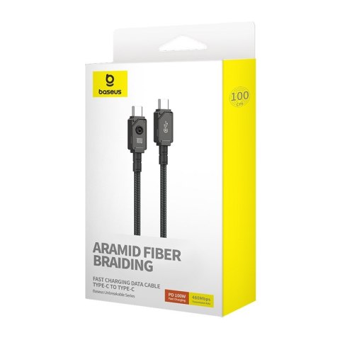 Kabel Baseus Unbreakable Typ C-Typ C 100W 1m (czarny) Kabel Baseus Unbreakable Typ C-Typ C 100W 1m (czarny)